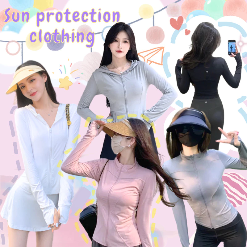 🎀เสื้อแขนยาวกันแดดสีพื้น🎀ระบายอากาศได้ดี ป้องกันรังสียูวี UPF50+ ดีไซน์เข้ารูปเพื่อเน้นสัดส่วนของคุณ