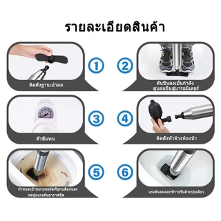 ปืนทะลวงท่อ สูบลมตัวเดียว แถมอุปกรณ์ 5 ตัว แรงดันสูงมาก ปืนล้างท่อตัน ปืนแรงดัน เครื่องกำจัดท่ออุดตัน ปืนสูญญากาศ กำจัด