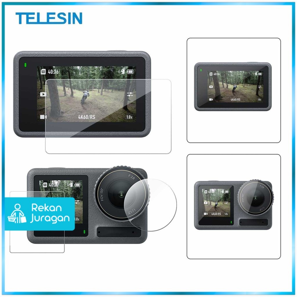 TELESIN ฟิล์มกันรอยกระจกนิรภัย 2.5D สําหรับ DJI Osmo Action 5 Pro - S6-FLM-13-DJ