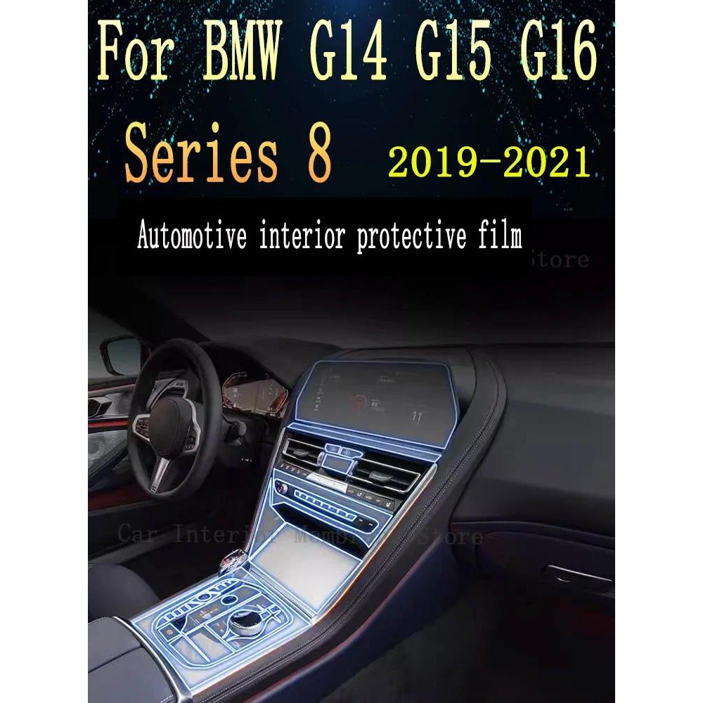สําหรับ BMW G14 G15 G16 Series 8 2019 แผงเกียร์นําทางรถยนต์ภายในหน้าจอป้องกันฟิล์ม TPU Anti-Scratch 