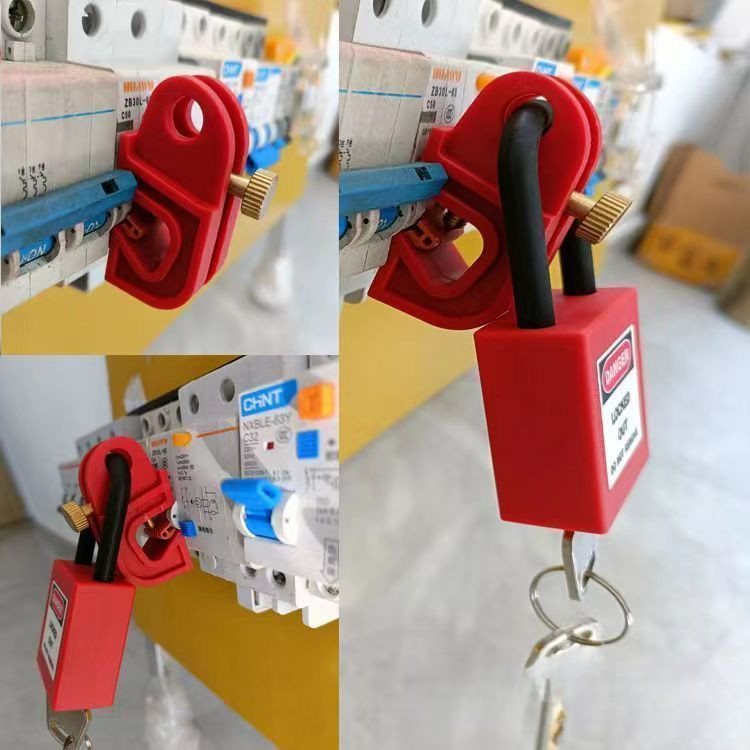 ​​☽☾ล็อคเบรกเกอร์Chint ☾ ป้องกันการดึง ☽ ป้องกันเปิดใช้งานไม่ตั้งใจ คนงาน-เด็ก ชุดช่างไฟฟ้ามืออาชีพ​