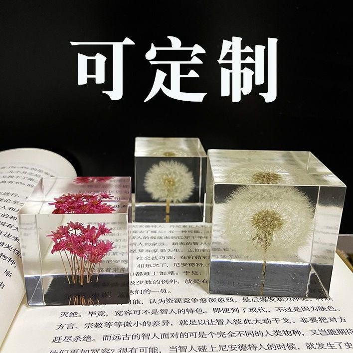 Cube Epoxy Cube Epoxy Crystal Ball ดอกไม้แห้ง