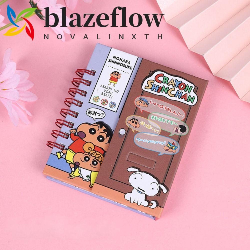 Blazeflow Crayon Shin-chan Notepad,แบบพกพาCreative Kawaii Shin-chanโน้ตบุ๊ค,เครื่องเขียนมินิการ์ตูนแม่เหล็กดูดโน้ตบุ๊คแฟนของขวัญ