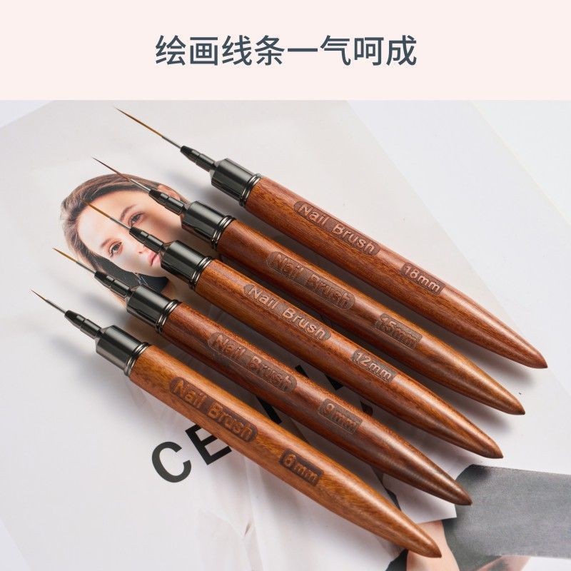 Ultra-Fine ไม้จันทน์เข็มหลอดแต่งเล็บ Liner 5 ชิ้นชุดเล็บ Shop ภาพวาดสายพิเศษ Hook Line แปรง pdd/LZQ 