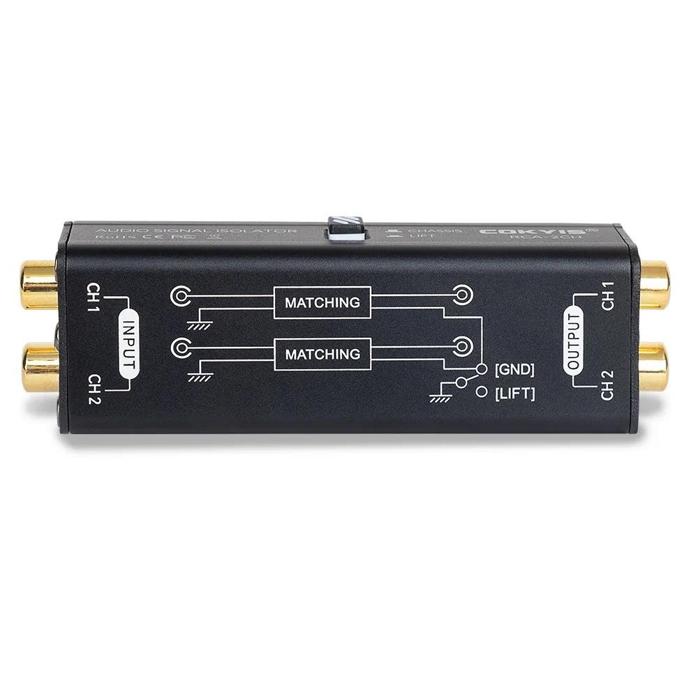 1 PCS PRO AV2 2CH Hifi Audio Isolator Ground Loop Audio Isolator Audio Noise Filter RCA Noise Isolat