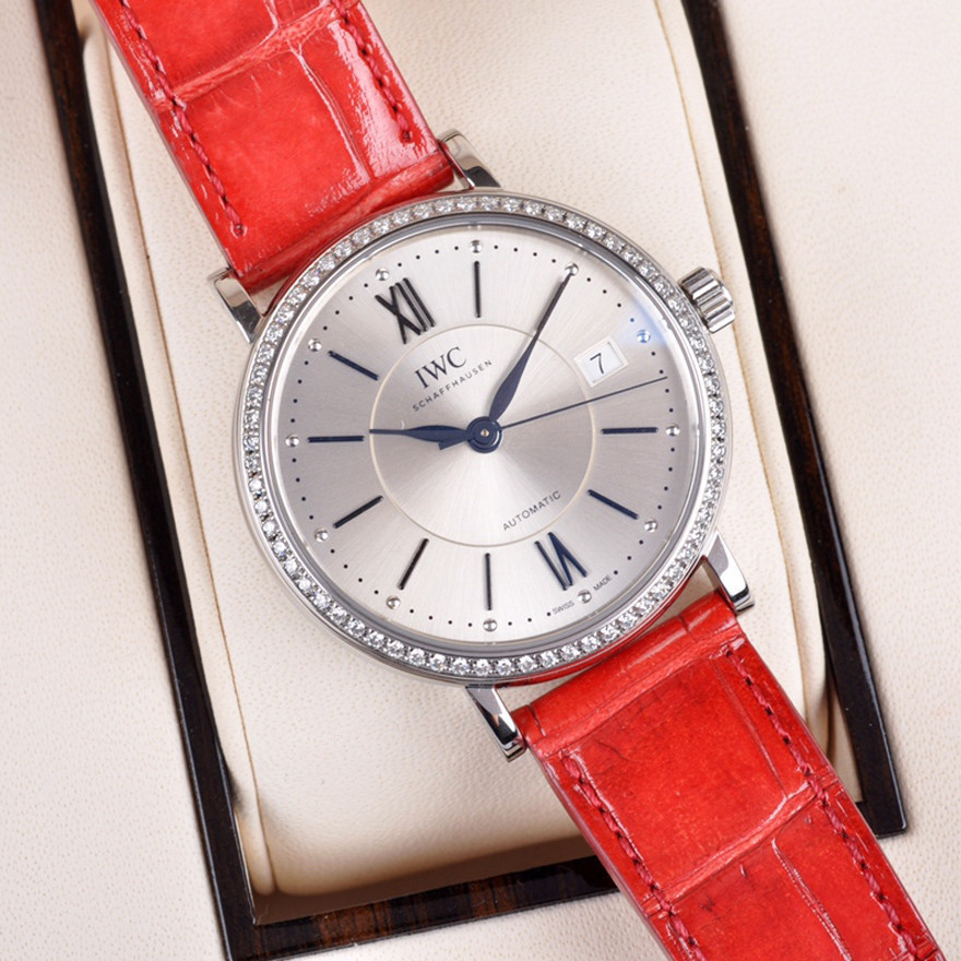 Original Diamond-Studded 37mm IWC Watch Mechanical Ladies Pinocchio IWC Tao Watch