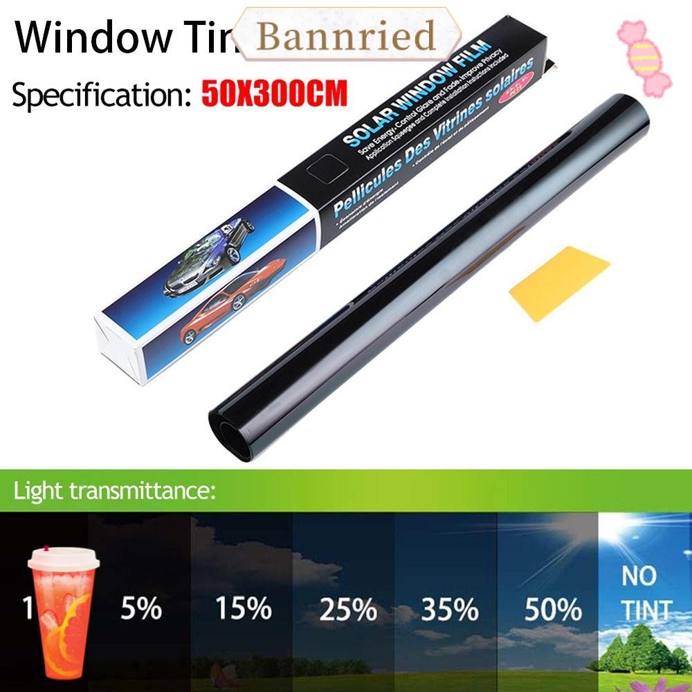 BANNRIEDSG 1 ม้วน 50x3m Window Tint Film, Heat UV Block Scratch Resistance Car Foils, ทนทาน UV Prote