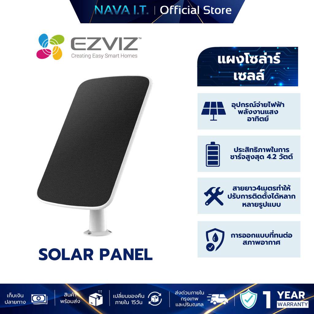 EZVIZ SOLAR PANEL 4.2W แผงโซล่าร์เซลล์ แผงชาร์จพลังงานแสงอาทิตย์