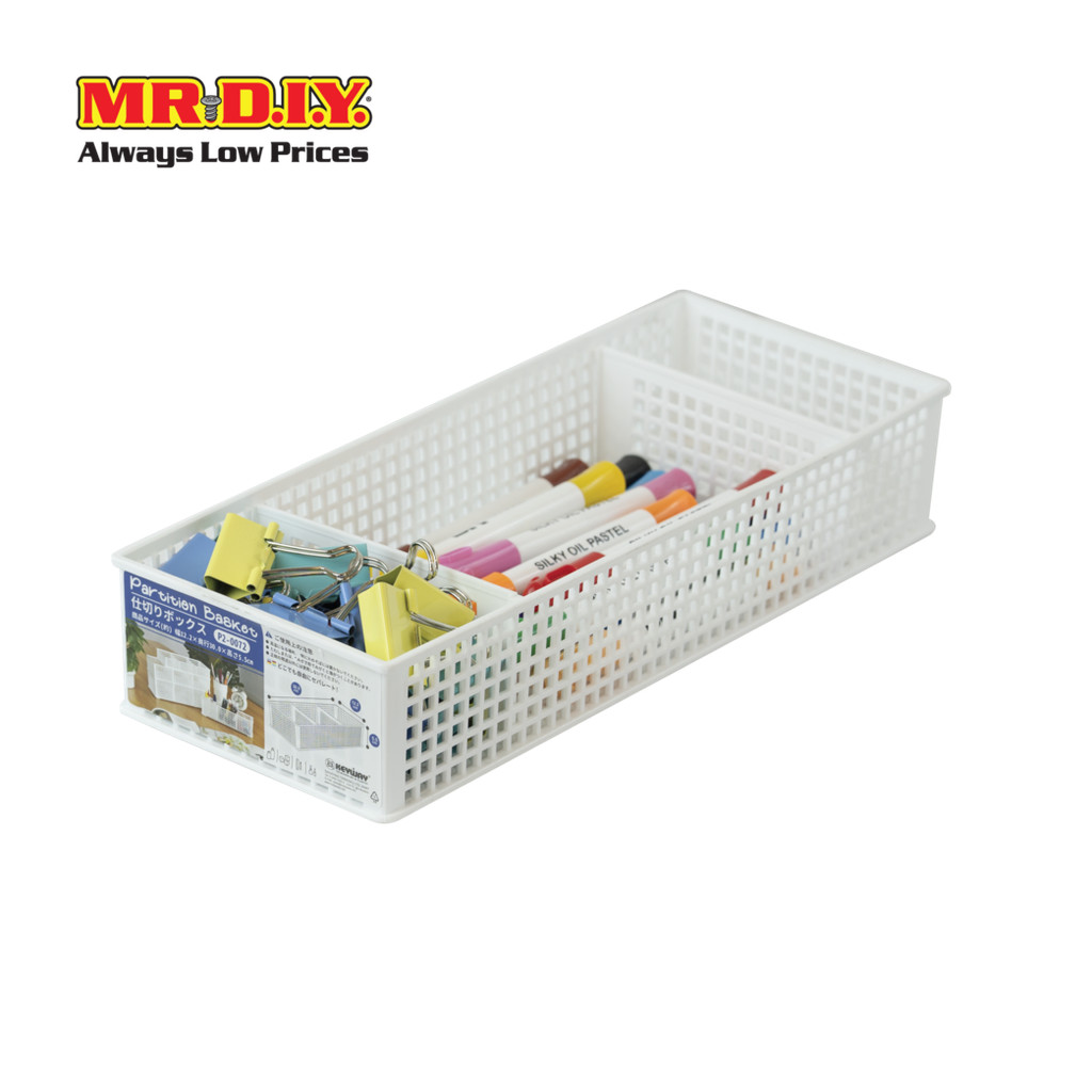 [2 แพ็ก] KEYWAY ตะกร้าเก็บของ 3 ช่อง ปรับขนาดช่องได้ ขนาด 12.2 X 30 X5.8 ซม. ราคา ถูกที่สุด ดีลบีเคเค แกลเลอรีภาพที่ 4
