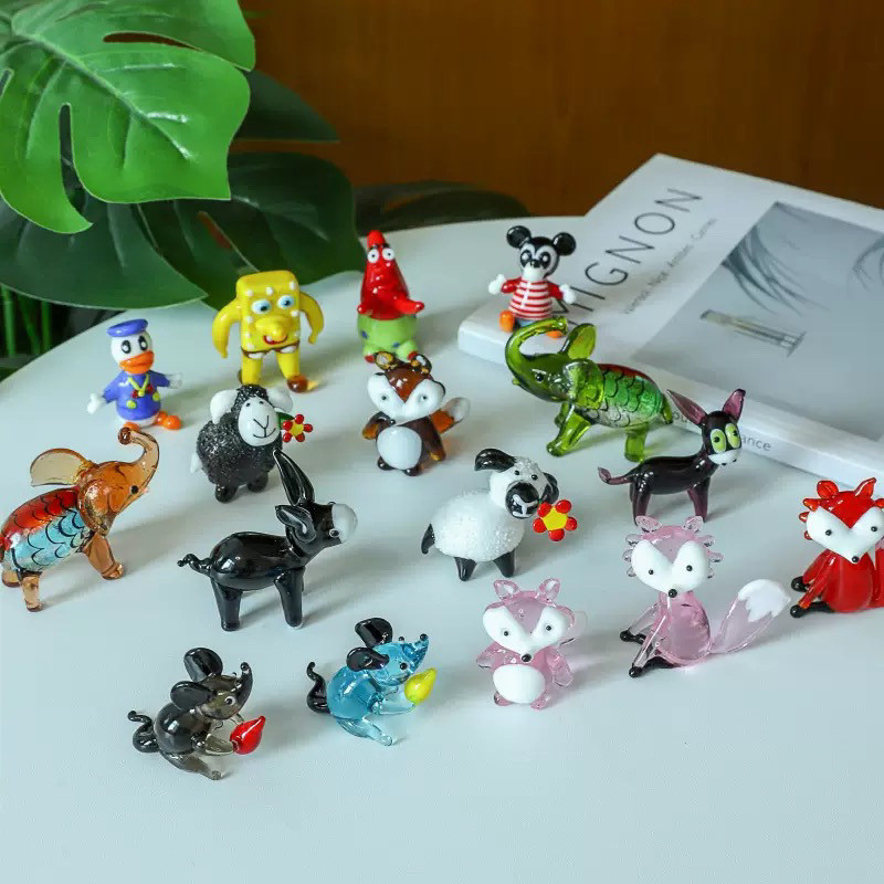 Bobo Mountain Daguanyuan Handmade Glass Elephant Fox SpongeBob SquarePants Pie Big Star แกะน้อยเครื่