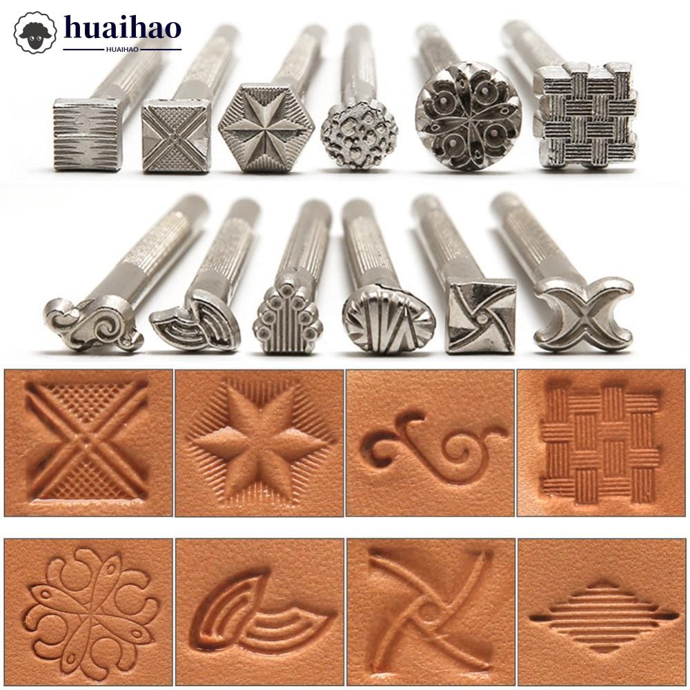 HUAIHAO หนังชุดปั๊มโลหะ Punch เครื่องมือเครื่องปั้นดินเผาแสตมป์ DIY ดินเซรามิคแสตมป์ขี้ผึ้งหนัง Craf