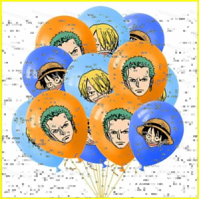 ST2 18 ชิ้น/เซ็ต One Piece Monkey D Luffy 12 นิ้วลูกโป่งยางวันเกิดตกแต่งรูปแบบพื้นที่อุปกรณ์ TS2