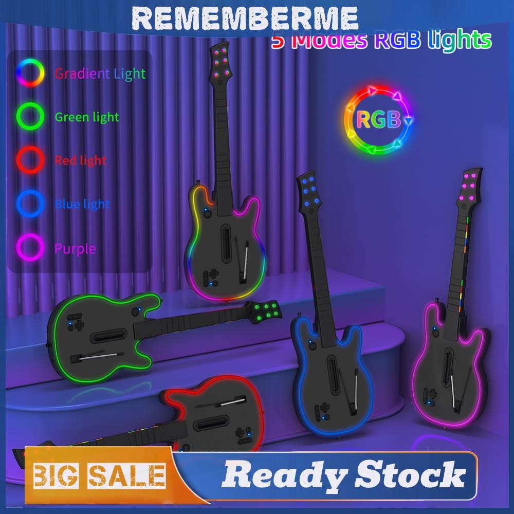 เครื่องควบคุมกีตาร์ไร้สายพร้อมสายคล้องและไร้สาย Dongle คอนโซลรีโมทจอยสติ๊กไร้สาย PC Guitar Controlle