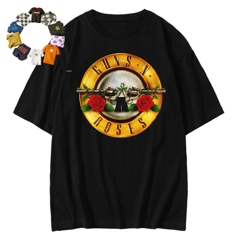 ((จัดส่งตลอด 24 ชั่วโมง) เสื้อยืด HOOK ON YOU Hip Hop Guns and Roses, gunsnroses Hard Rock Band Shor