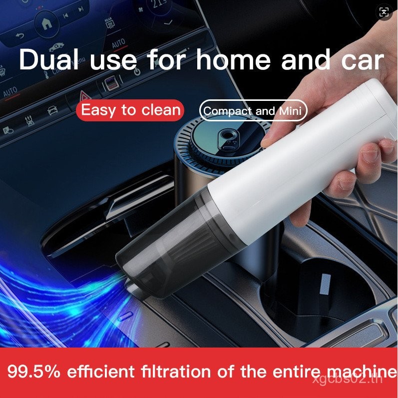 เครื่องดูดฝุ่นในรถยนต์พลังงานสูงไร้สายมินิแบบพกพามือถือรถบ้านใช้คู่888 47FB