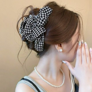 ผ้าคาดศีรษะลายสก๊อตพร้อมคลิป กิ๊บสำหรับผู้หญิง
