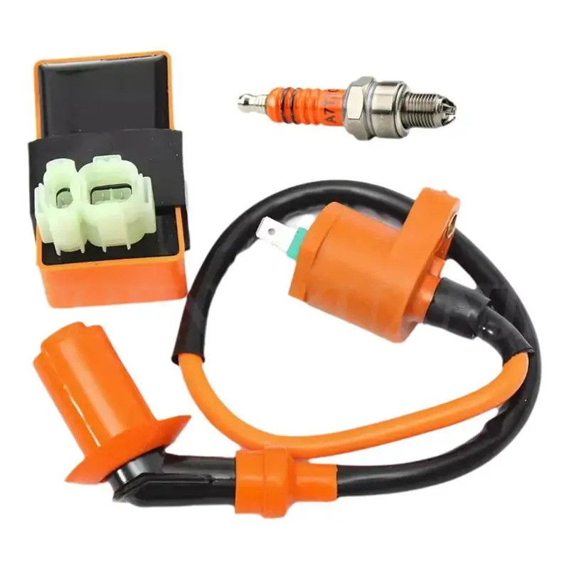 6 Pins AC CDI กล่องคอยล์จุดระเบิด A7TJC Spark Plug สําหรับ GY6 50 80 110 125 150cc Moped สกู๊ตเตอร์ 