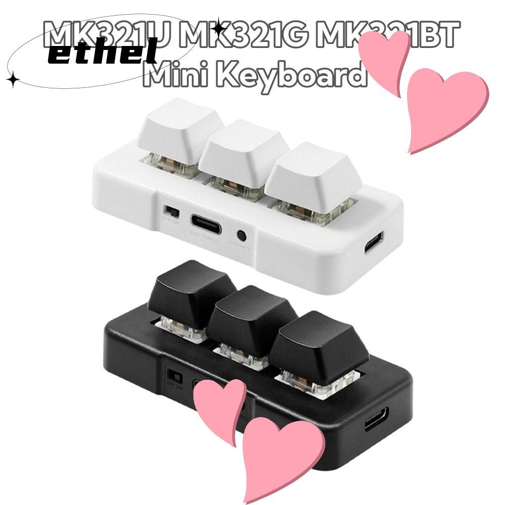 คีย์บอร์ด ETHEL, 3 คีย์ MK321U MK321G MK321BT คีย์บอร์ดที่กําหนดเอง, Mini USB + BT Dual-mode สีดําสี
