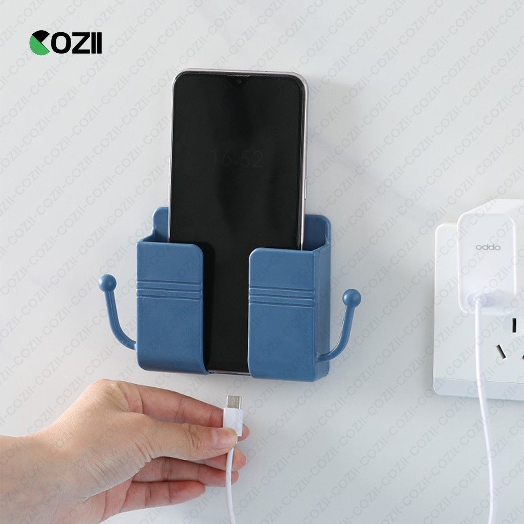 BAZZR ที่เก็บสายชาร์จ ที่แขวนมือถือติดผนัง ที่วางรีโมตคอนโทรล ประหยัดพื้นที่ ไม่ต้องเจาะรู ที่วางมือถือ 5สี กล่องเก็บรีโ - รูปที่ 6