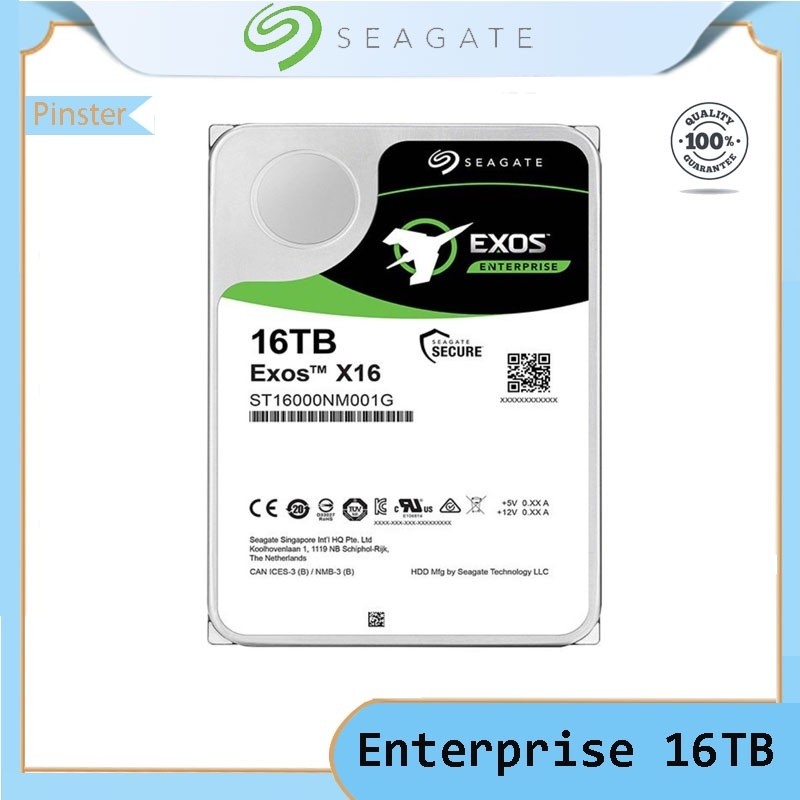Seagate ST16000NM001G 16TB EXOS x16 512e SATA 7200 เปิด/จุด 256mb ฮาร์ดไดรฟ์ 3.5 นิ้ว
