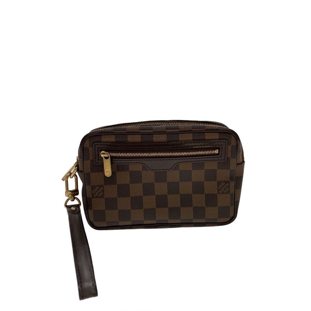 LOUIS VUITTON Pouch Etui Okapi PM_Damier Ebene -- Brown Patterned all over N61739 Direct from Japan 