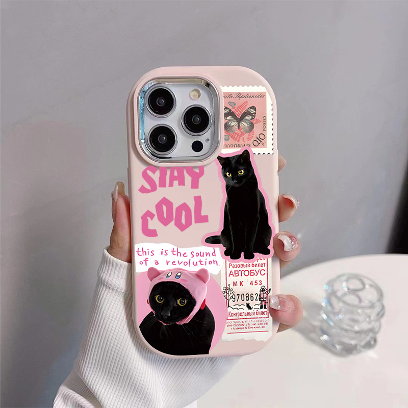 สินค้าใหม่ขายดี ขายดีในเว็บไซต์เกาหลี  ภาพวาดแมวสีดำสำหรับ iphone เคสไอโฟน 13 12 11 PRO MAX 14 15 16X XS MAX XR 7/8PLUS ราคา ถูกที่สุด ดีลบีเคเค แกลเลอรีภาพที่ 6