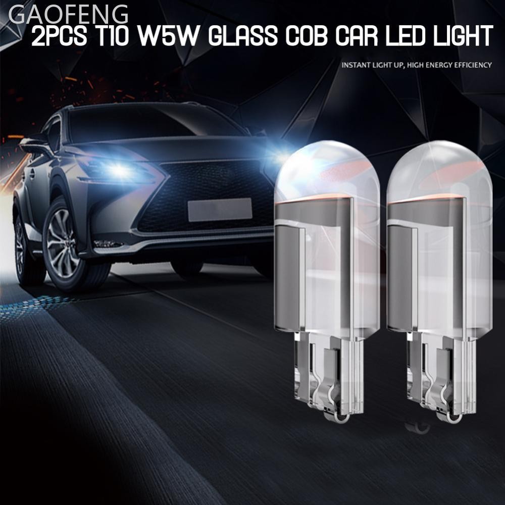 GAOFENG 2 ชิ้น T10 W5W แก้ว COB LED รถ BulbWedge ป้ายทะเบียนโคมไฟโดม X8Z6
