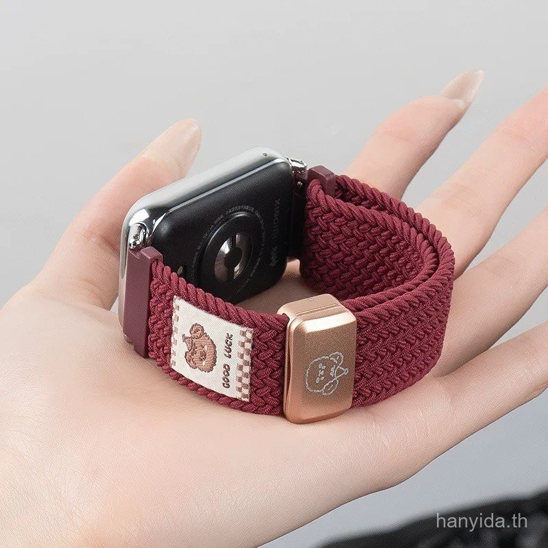 การ์ตูนน่ารักหมีสายรัดทอไนลอนล็อคแม่เหล็กสําหรับ Xiaomi 9pro band Xiaomi 8 pro สร้อยข้อมือ Redmi Watch5 Active สมาร์ทวอท์ช