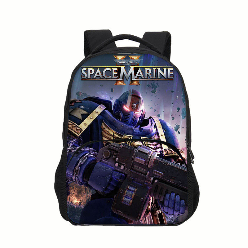 Warhammer 40K Boy Backpack-Space Marine 2 Children Backpack 53cm Space Marine 2 Elementary School Ba