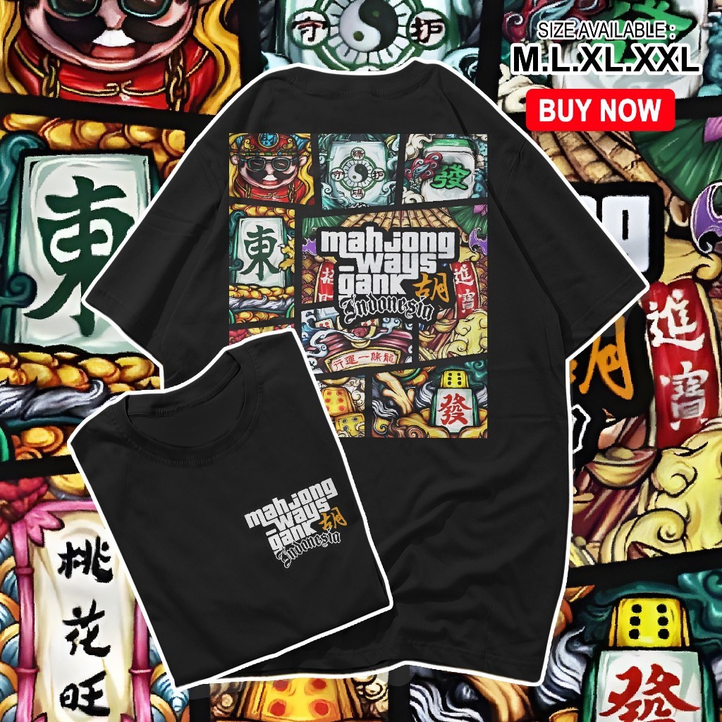 Mahjong Ways Gank Indonesia GTA Style T-Shirt - Mahyong Majong PG Soft Packoy Maxwin Pragmatic Play 