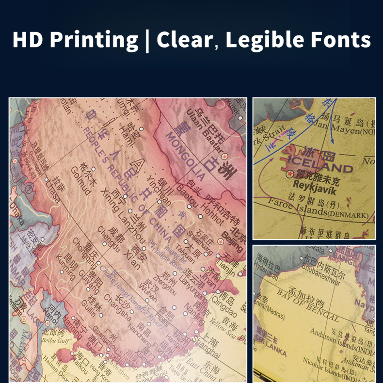 [Legend6]   20/23/30 ซม.G Globe ภาษาอังกฤษหมุน 360 องศาแผนที่โลกโรงเรียนภูมิศาสตร์การศึกษาตกแต่งบ้าน Globo Terrestre เด็กเรียนรู้การสอน - รูปที่ 6