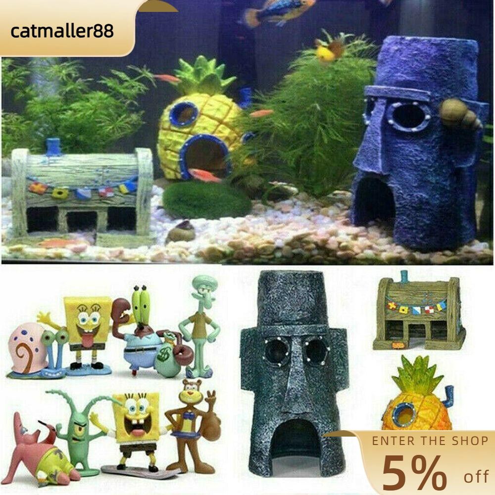 CATMALLER88 ตกแต่งตู้ปลา 1/6 ชิ้น Resin Shelter Aquarium อุปกรณ์เสริม