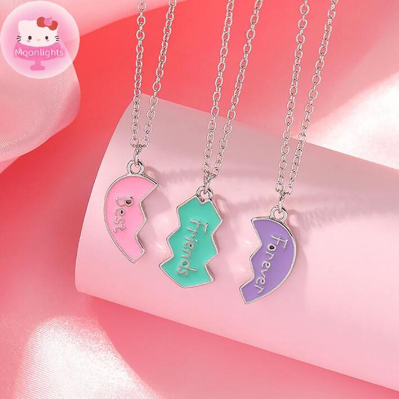 Moonlights 1 ชุด BFF สร้อยคอสําหรับน้องสาว BFF วันเกิดมิตรภาพเครื่องประดับเพื่อนที่ดีที่สุด Forever 