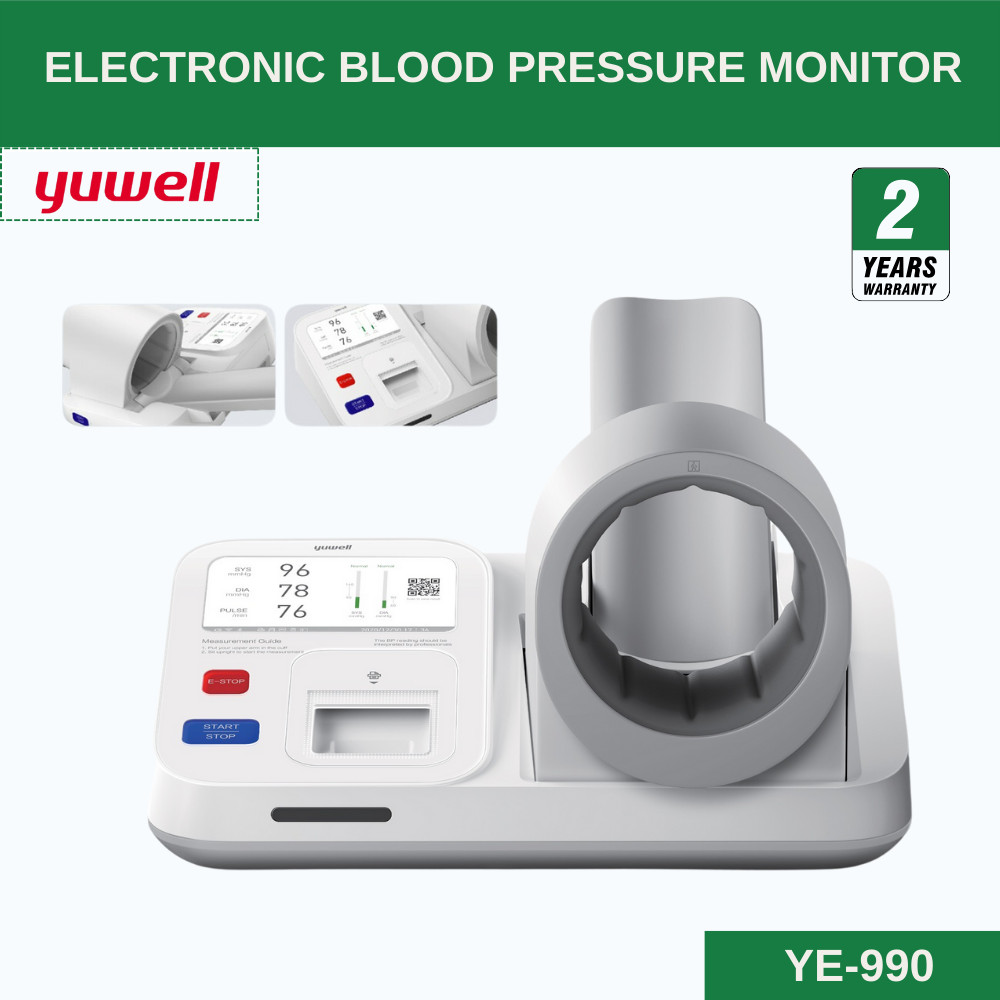 Yuwell Thailand Blood Pressure Machine เครื่องวัดความดันแบบสอดแขนชนิดอัตโนมัติ [YE-990] [2 Year Warr