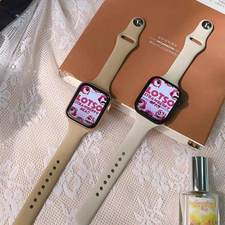 สายนาฬิกาซิลิโคนนิ่มบางสร้อยข้อมือสายนุ่ม for Apple Watch Iwatch Series 11 10 9 8 7 6 SE 3 2 44 40 46 42 49 45 41 38มม.