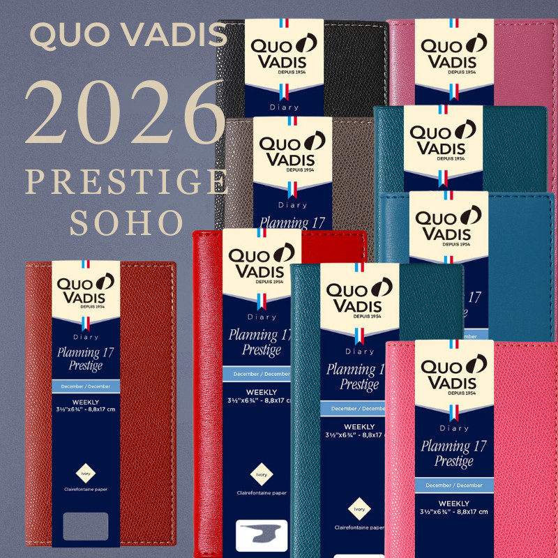Quovadis 2026 Edition Planner Diary "Planning 17 Prestige" - Weekly Vertical, Slim Size (17×8.8cm), 