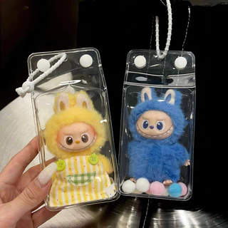 สําหรับ Labubu 4.0 The Monsters Pin สําหรับ Love Series โปร่งใสขาออกกระเป๋าป้องกันสําหรับ labu V4 อุปกรณ์เสริม