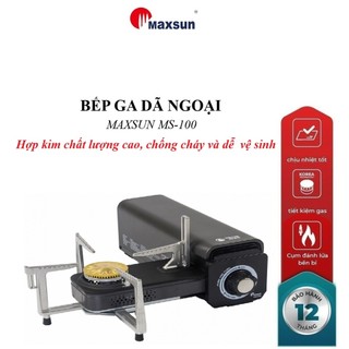 Bếp gas dã ngoại gấp gọn Maxsun MS-100,  Công Suất 2200W ,Đầu đốt bằng đồng Bảo Hành 12 Tháng, 