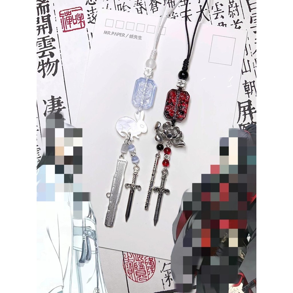สินค้าใหม่พร้อมสต็อก Wei Wuxian Lan Wangji สไตล์ประทับใจ Hand-Made ลูกปัดกระต่ายจี้โซ่โทรศัพท์มือถือ Key CHAIN แฟนของขวัญแขวน20250917