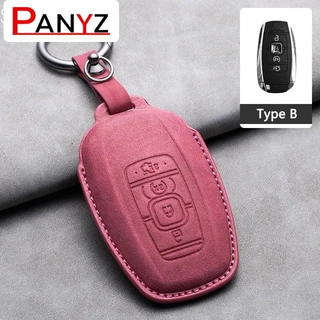 4Buttons สมาร์ท Keyless Remote ป้องกันหนังนิ่มหนังกุญแจรถสําหรับ Lincoln Continental MKC MKZ Navigat