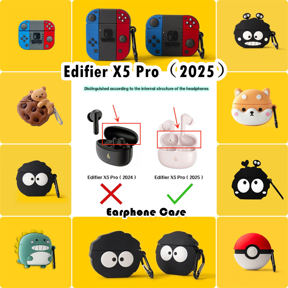 ขายร้อนสําหรับ Edifier X5 Pro(2025)เคสซิลิโคนอ่อนนุ่มเคสหูฟังการ์ตูนสร้างสรรค์ NO.1