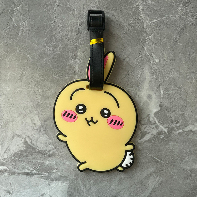 WU43 การ์ตูนแท็กกระเป๋าเดินทาง Self-Laughing Bear Usaki chikawa Trailer Tag ชื่อแท็ก Boarding Pass แ