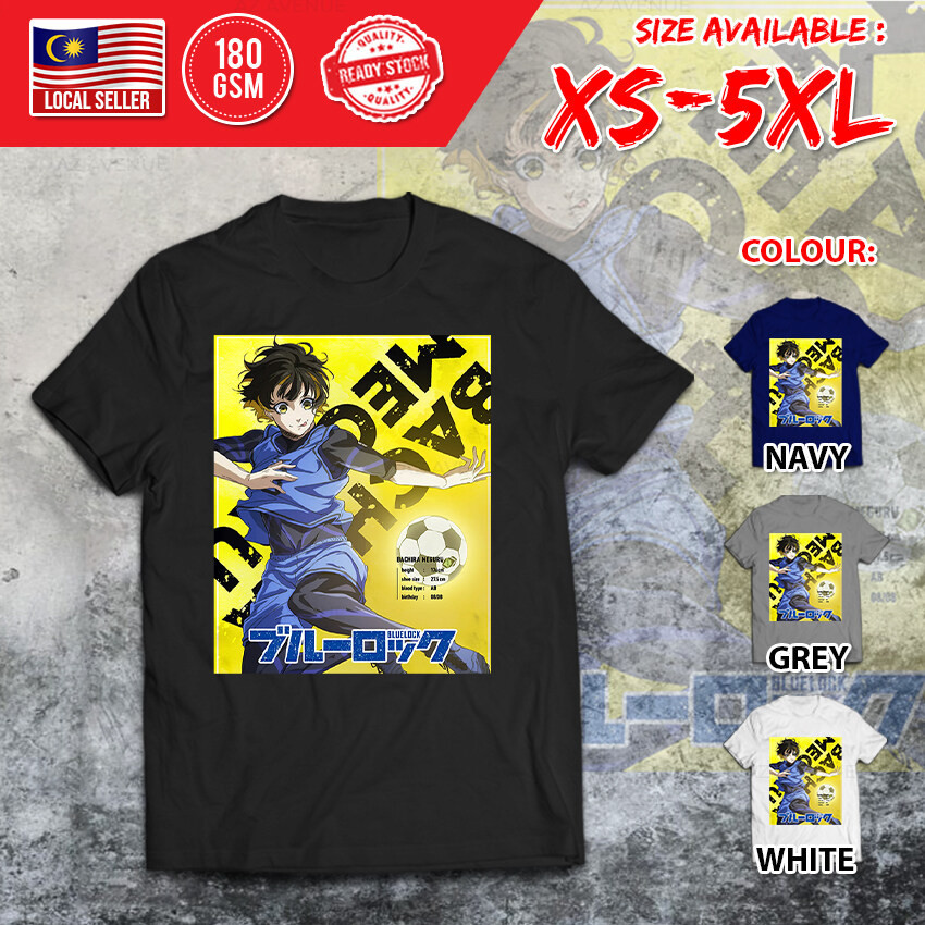 BaluBlueLock V1 เสื้อยืดแขนสั้นผ้าฝ้าย Anime Themed XS ถึง 5XLS-5XL