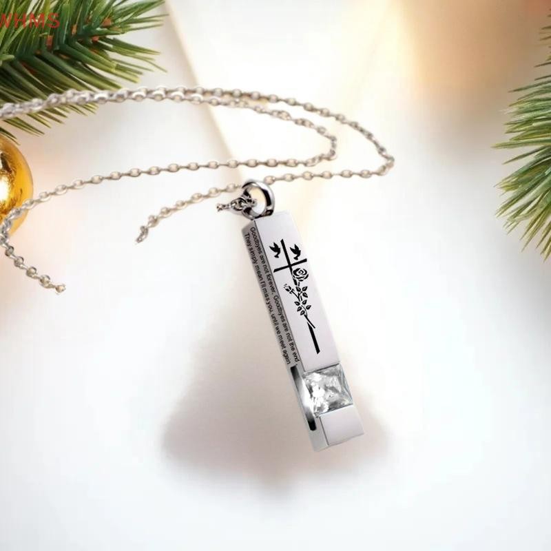 (wms) ที่เรียบง่ายส่วนบุคคลสแตนเลสสัตว์เลี้ยงโกศสร้อยคออนุสรณ์ศพศพศพศพจี้สร้อยคอที่ระลึกขี้เถ้าสร้อย