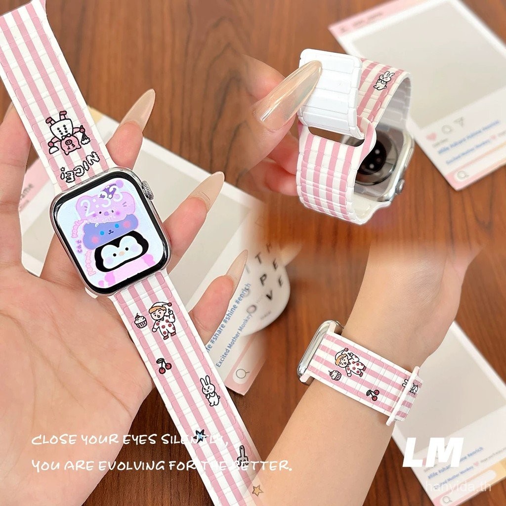 น่ารักการ์ตูนลาย Loopy Bear Loop Magnetic Watch Band รูปที่ 5