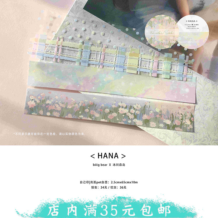 [บรรจุแยกต่างหาก] Glacier Morishima Notebook Tape Glossy PET HANA