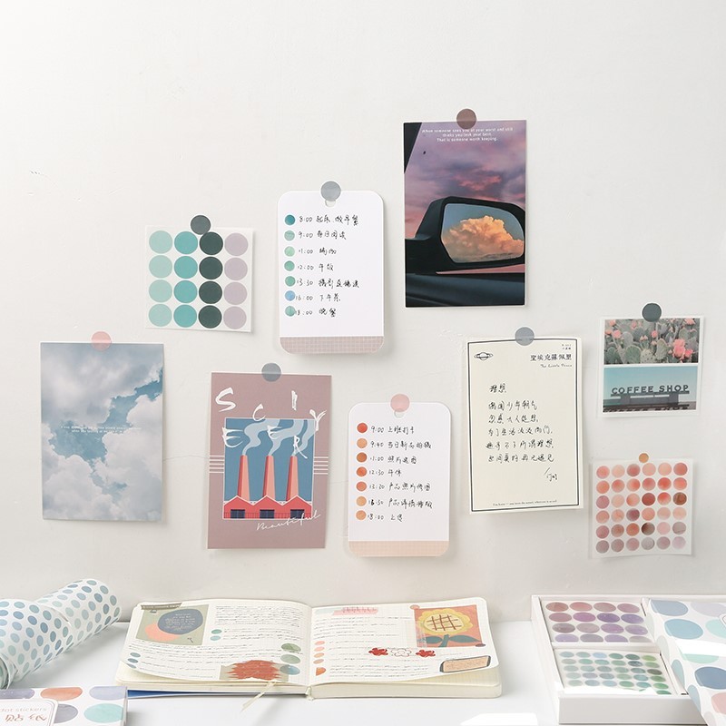 Color Handbook Dot Sticker ins Wind Cuckoo Card Handbook Dot Small Size Round Label Sealing Photo St