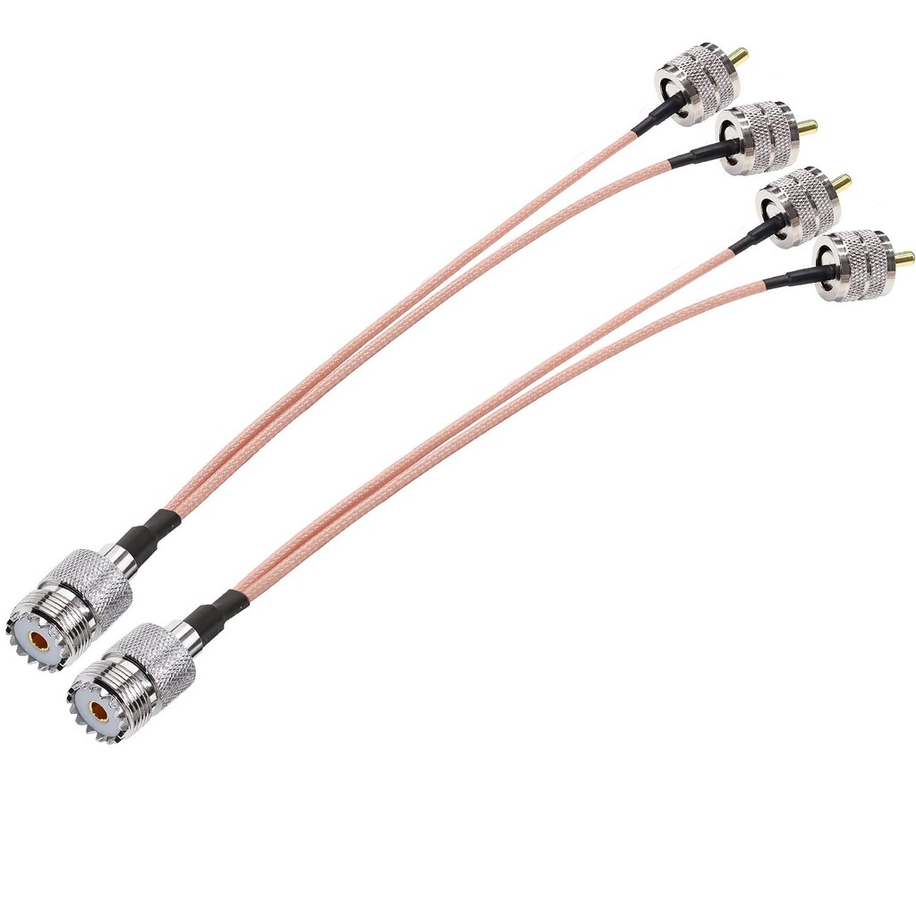 TUOLNK UHF Splitter PL259 SO239 หญิงคู่ SO239 ชาย Y ประเภท Extension 8 นิ้ว (20 ซม.) RG316 V รูป Com