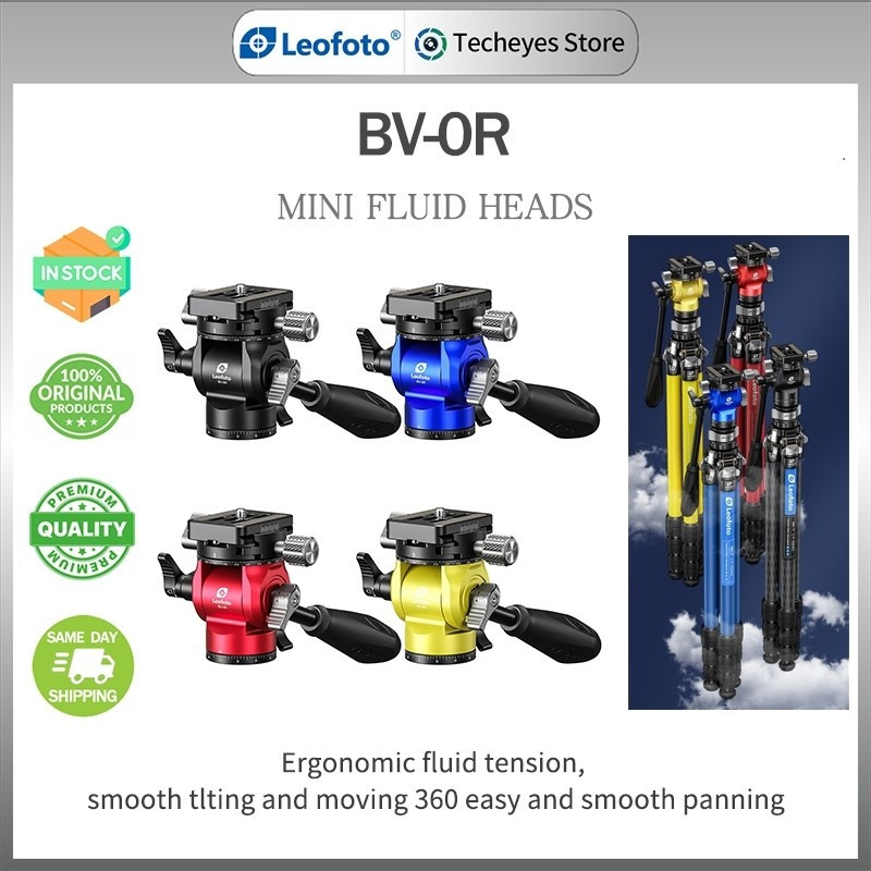 Leofoto BV0R ni Fluid Head พร้อมที่จับ Pan และแผ่น QRHT99 OJXO