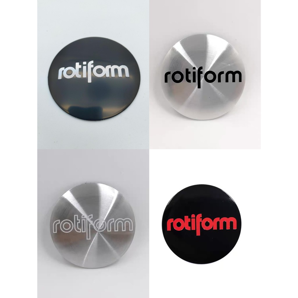 R ROTIFORM ดัดแปลง Hub Cover สติกเกอร์ 45 มม.อลูมิเนียมสติกเกอร์ตกแต่งรถยนต์ 56.5 มม.โลโก้รถโค้ง 65 มม.